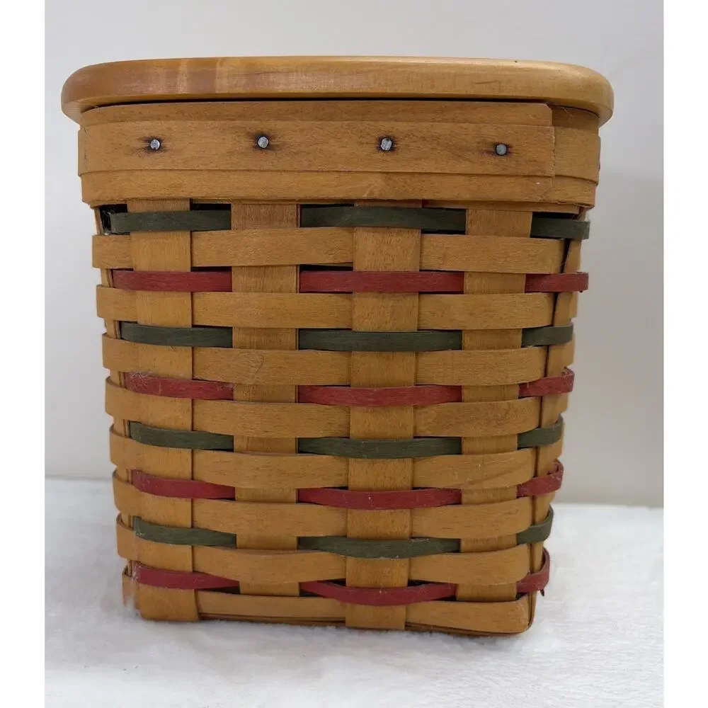 Longaberger Employee Christmas Tissue Basket 1999 with Lid No Protector Charity
